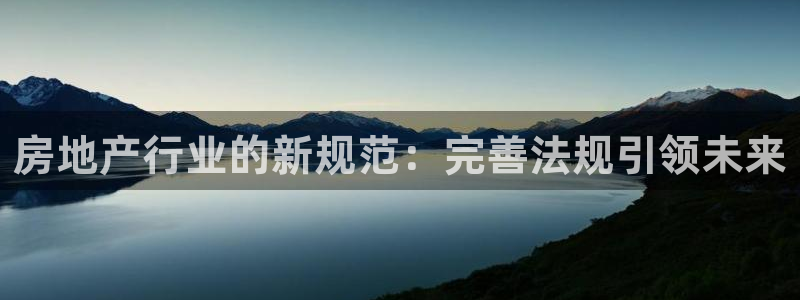 新宝5手机测速：房地产行业的新规范：完善法规引领未来